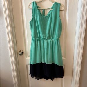 Enfocus Studio Asymmetrical Mint and Black Dress